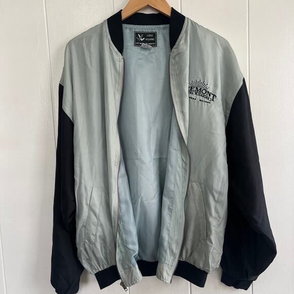 Vintage Logo Visions Mens 100% Silk Lightweight FREMONT HOTEL CASINO Jacket M - Picture 3 of 9